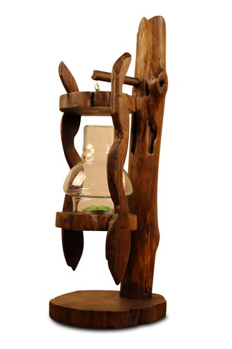 Windlicht holz glas - windlicht,