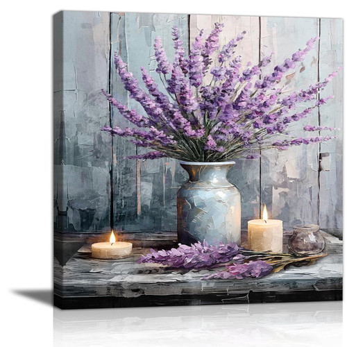 Lavendel vase leinwandbild mit - lavendel,
