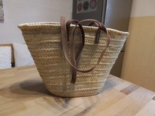 STROHTASCHE Ibiza Gross Mit Lederhenkel