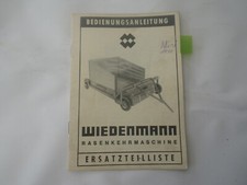 ET-Liste Bedienungsanleitung Wiedenmann Rasenkehrmaschine  Agria Gutbrod Hako