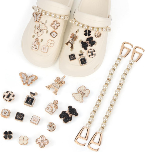 Schuh charms gold emaille set - gold,