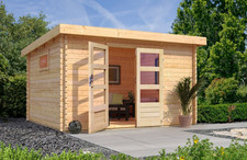 Gartenhaus Holz 38mm Blockbohlenhaus Trittau 4 natur 357x297cm +LAGERABVERKAUF+