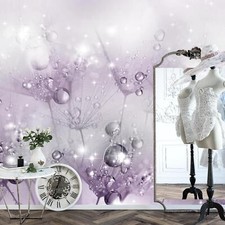 Fototapete Blumen Pusteblume Wohnzimmer Schlafzimmer Violett Vlies Tapete 9432b