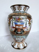 Große Limoges Vase, reliefierte Emaillemalerei