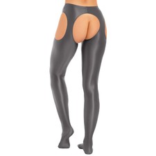 Damen Strumpfhosen Glatt Lycraleggings Hohe Taille Dessous Fettig Hosen Sexy