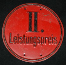 altes Blechschild 2. Leistungspreis Landwirtschaft - Blech Schild
