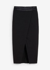 Smokingrock Gr. 44 Schwarz Damenrock Wickelrock Midi-Rock Businessrock Neu*