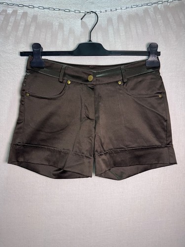 Braune satin shorts - satin, mit