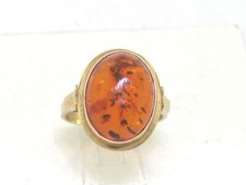 Ankauf Schnäppchen Ring 333 Gelbgold 8Kt Gold Natur Bernstein Cabochon