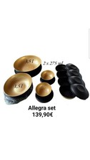 Tupperware Allegra Set Schwarz-gold, 2× 275 Ml, 1,5 L, 3,5 L, Perle, Deckel