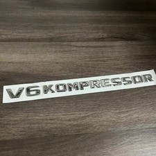 1X Für Mercedes Benz V6 KOMPRESSOR Schriftzug Chrom Emblem Aufkleber Silber