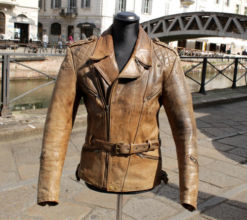 Vintage motorrad lederjacke - motorrad,