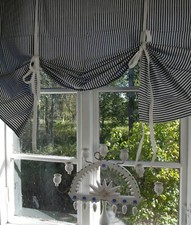 Raff Gardine PAMELA NY BLAU CREME Gestreift Rollo Breite 100/120/140 cm Landhaus