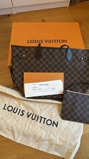 Louis Vuitton Neverfull mm Damier Ebene Canvas Rose Ballerine