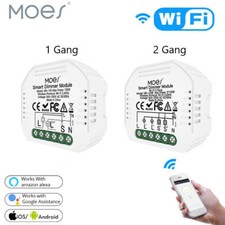 MOES WLAN 1/2 Weg Smart Dimmer Lichtschalter Unterputz Modul Alexa Google App