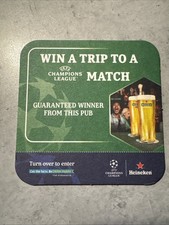 Bierdeckel Coaster Beermat Heineken - Win a trip to a Match Champions Ireland
