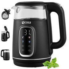 Ecosa Edelstahl Glas Wasserkocher mit Temperaturwahl LED Display Water Kettle