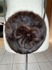 Damen Tasche Schultertasche echtes Leder und echtes Nerz Designertasche 