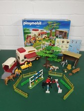 Playmobil Camper 4074 mit Pferdeanhänger und Sprungplatz Ovp Und Anleitung