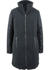 Kurzmantel im Materialmix Gr. 36 Anthrazit Meliert Schwarz Damen Kurz-Mantel Neu