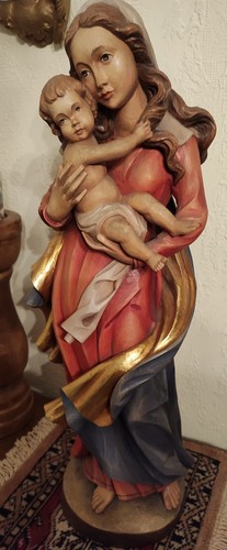 Antike heiligenfigur maria mit - antike,