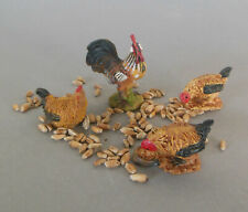 Henne Huhn 3x und 1x Hahn Gockel Hühnergruppe Krippenzubehör Nr.  4