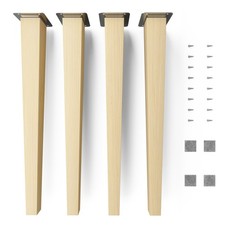 4x sossai® Eckige Holzfüße