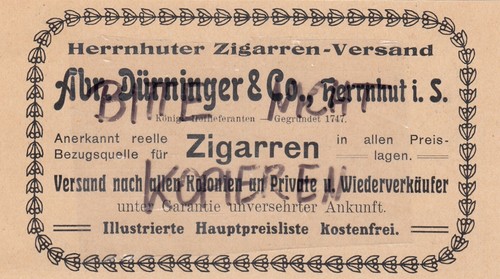 Herrnhut werbung 1908 - 1908,, abr