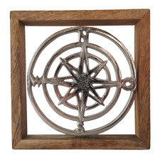 Wand Deko Figur Metall Holz