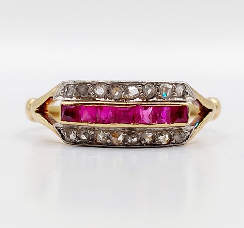 Art deco ring 18k gold - art,