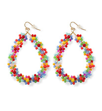 bunte Perlenohrringe Blümchen