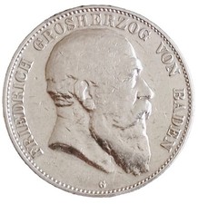 Baden 5 Mark 1903 Silber