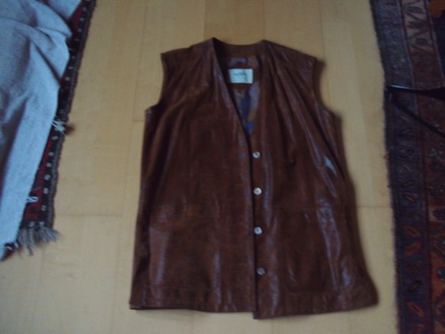 Lederweste braun krokolook - braun,,
