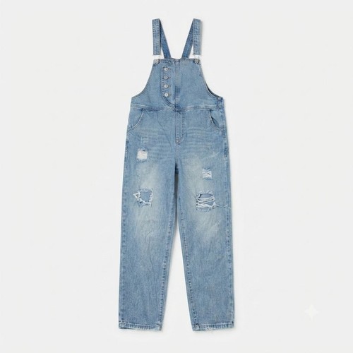Damen jeans latzhose - damen, destroyed