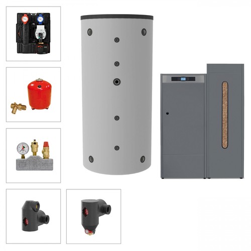 Pelletkessel ofen set grau - ofen,