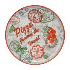Pizzateller 33 cm Porzellan Pizza Teller Servierteller GASTRO Rot Grün