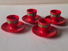 4 rote Emsa Eierbecher 70er