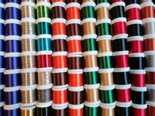 Rutenbau, verschiedene Garne für die Ringbindung, Metallic, Polyseide und mehr