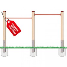 Doppelreck Modell DKR aus Kantholz mit zwei Reckstangen rot