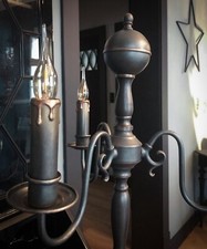 XXL Jugendstil Kerzenleuchter elektrisch Tischleuchter Kandelaber antik 75cm