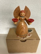 Alter kleiner ENGEL Kerzenhalter Rudolf Ender BORSTENDORF ERZGEBIRGE 9cm SELTEN