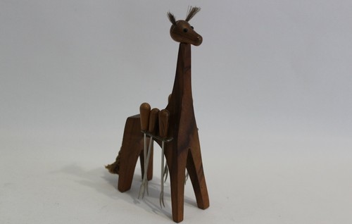 Vintage holz figur - holz, giraffe