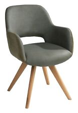 Polsterstuhl Esszimmerstuhl Drehbar Grün Stoffbezug Eichenholz massiv