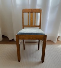 1 von 2 Esszimmer Stuhl Jugendstil Art Deco Bauhaus Büro Massivholz