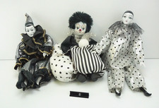 3x Pierrot/Harlekin Stil Clown