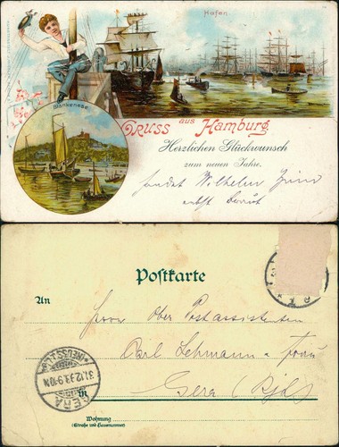 Litho blankenese hamburg - ak, blankenese-hamburg