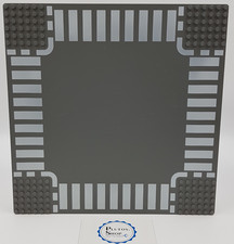 LEGO CITY 32x32 Straßen Grund Bau Platte Kreuzung Zebrastreifen dunkelgrau
