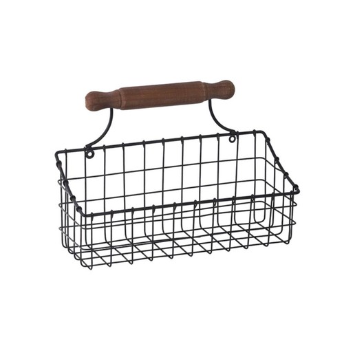 Drahtkorb mit holzgriff - mit,