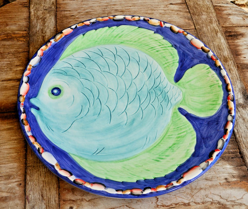 Keramik fisch platte - fisch,