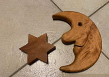 Mond+Stern aus Massivholz zum